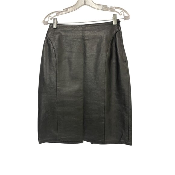 Cedars Womens Straight & Pencil Skirt Size 6 Black Leather Lined Vintage 80s - Picture 1 of 8